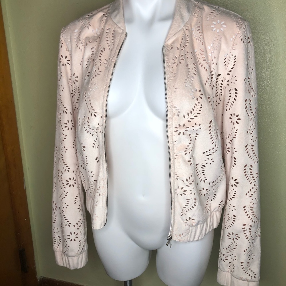 Light pink forever 21 zip up jacket size large